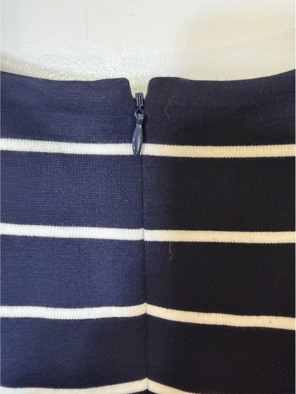 1901 Nordstrom Navy White Stripe Tie Waist Fit Flare A-Line Dress Cap Sleeve 18
